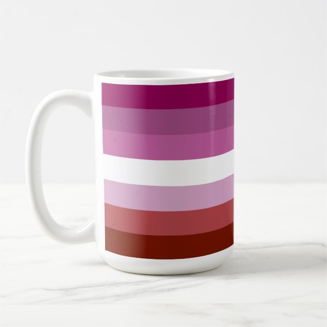 SlipperyJoe's lesbiska stolthetsflaggans feminina  Kaffemugg (Vänster)