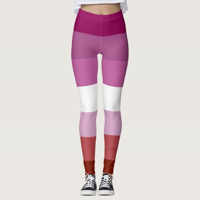 SlipperyJoe's lesbiska stolthetsflaggans feminina  Leggings (Framsida)