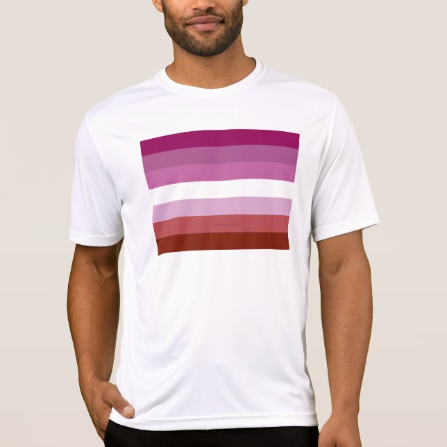 SlipperyJoe's lesbiska stolthetsflaggans feminina  T Shirt (Framsida)