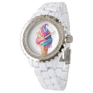 SlipperyJoe's livliga glasskon klassiker Armbandsur
