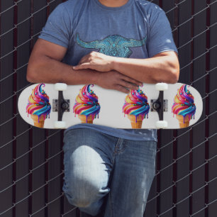 SlipperyJoe's livliga glasskon klassiker Mini Skateboard Bräda 18,5 Cm