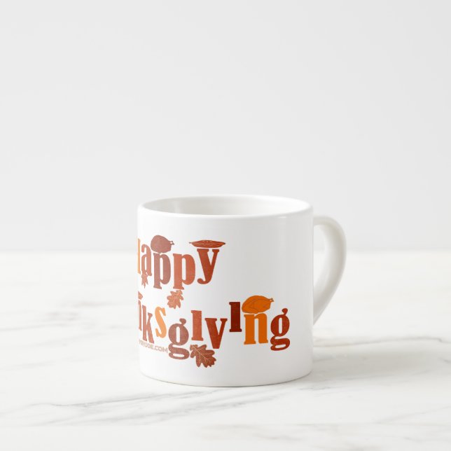 SlipperyJoe's ljusa festliga Thanksgiving-grafik  Espressomugg (Framsida höger)
