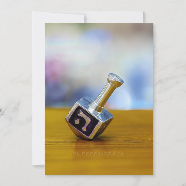 SlipperyJoes Lycklig Hanukkah, fyrsidig spinning t Julkort (Framsida)