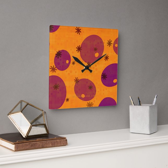 SlipperyJoe's Lycklig Hanukkah Jewish Hebrew-jelly Fyrkantig Klocka (Kontor)