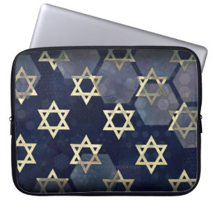 SlipperyJoes Lycklig Hanukkah många Star i Davi Laptop Fodral
