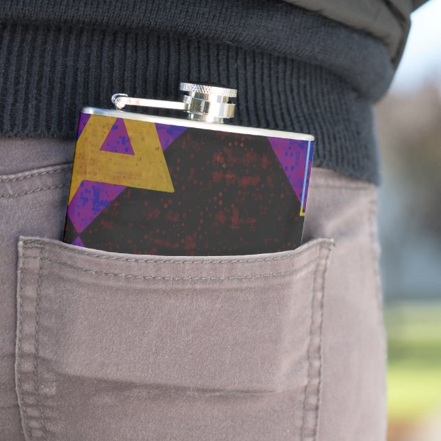 SlipperyJoes Lycklig Hanukkah Star av David menora Fickplunta (In Situ)