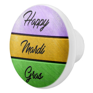 SlipperyJoes Lycklig Mardi Gras lila guld grönt b Knopp