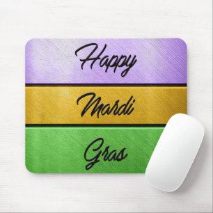 SlipperyJoes Lycklig Mardi Gras lila guld grönt b Musmatta