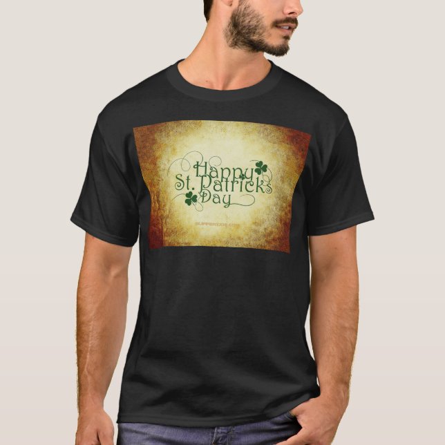 SlipperyJoe's Lycklig St. Patrick's Day 3-löv c T Shirt (Framsida)