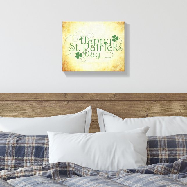 SlipperyJoe's Lycklig St. Patrick's Day helgdag Ir Canvastryck (Insitu (sovrum))