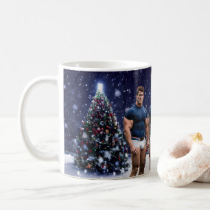 SlipperyJoes lysande julgranar två muskulösa Kaffemugg