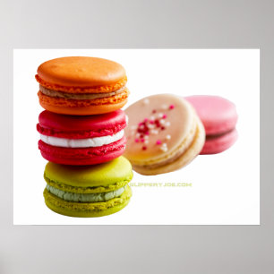SlipperyJoe's Macaroon-cookies-Fransk-staplade mat Poster