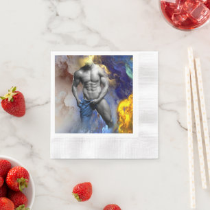 SlipperyJoe's Man steamy shirtless abs sixpack put Pappersservett