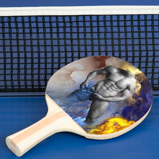 SlipperyJoe's Man steamy shirtless abs sixpack put Pingisracket (Insitu)