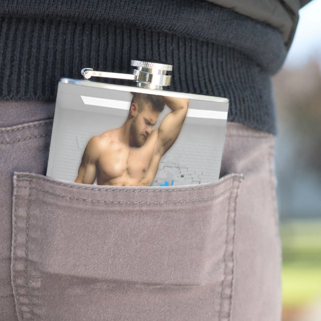 SlipperyJoe's Man towel bruten vit tegelvägg ba Fickplunta (In Situ)