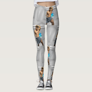SlipperyJoe's Man towel bruten vit tegelvägg ba Leggings