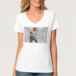 SlipperyJoe's Man towel bruten vit tegelvägg ba T Shirt