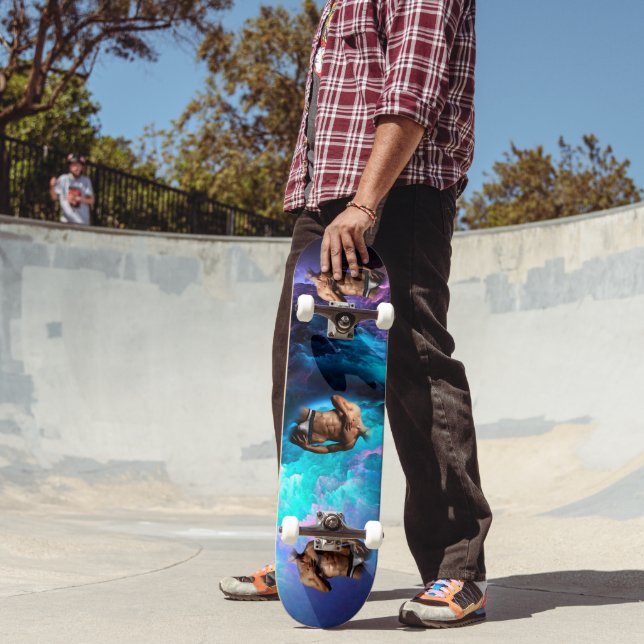 SlipperyJoe's Man underkläder lila blue abst Mini Skateboard Bräda 18,5 Cm (Utomhus 2)