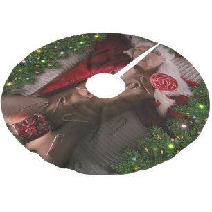 SlipperyJoes manliga bröst sexpack mage bar överkr Julgransmatta Borstad Polyester