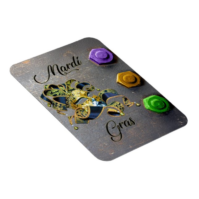 SlipperyJoe's Mardi Gras firande dekorativt Ve Magnet (Högersidan)