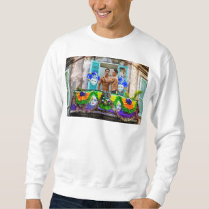 SlipperyJoe's Mardi Gras Manar lila guld grönt bal Lång Ärmad Tröja