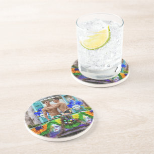 SlipperyJoe's Mardi Gras Manar lila guld grönt bal Underlägg