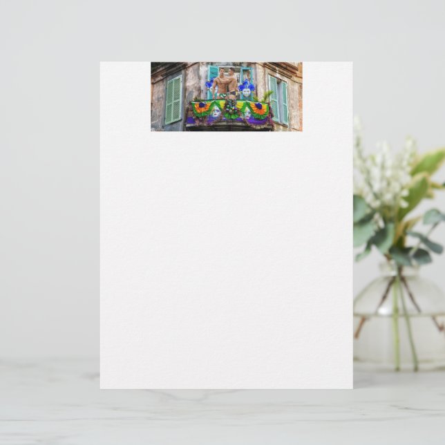 SlipperyJoes Mardi Gras masks pärlor dekorations Brevhuvud (Stående Fram)