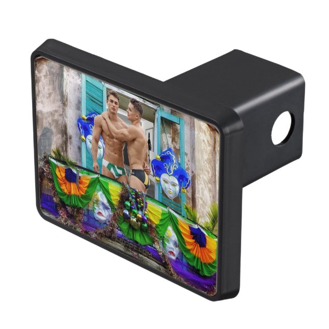 SlipperyJoes Mardi Gras masks pärlor dekorations Dragkroksskydd (Topp Höger)