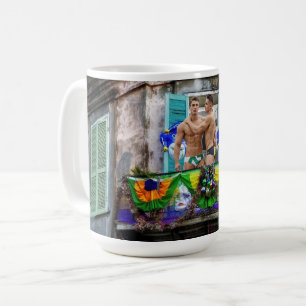 SlipperyJoes Mardi Gras masks pärlor dekorations Kaffemugg