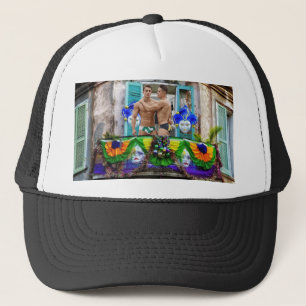 SlipperyJoes Mardi Gras masks pärlor dekorations Keps