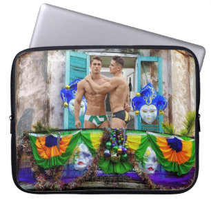SlipperyJoes Mardi Gras masks pärlor dekorations Laptop Fodral