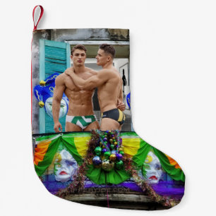 SlipperyJoes Mardi Gras masks pärlor dekorations Liten Julstrumpa
