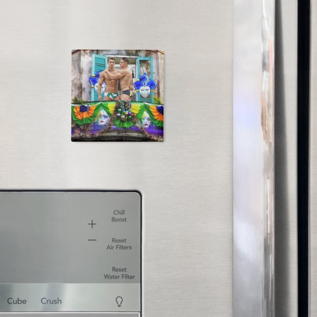 SlipperyJoes Mardi Gras masks pärlor dekorations Magnet (In Situ (Fridge))