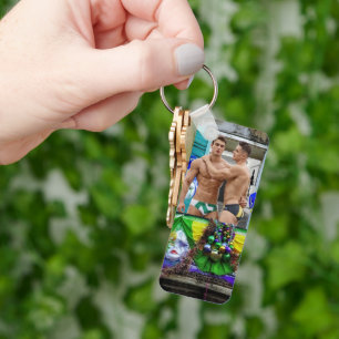 SlipperyJoes Mardi Gras masks pärlor dekorations Nyckelring