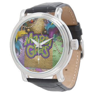 SlipperyJoe's Mardi Gras-Temed Graphics doubloons Armbandsur