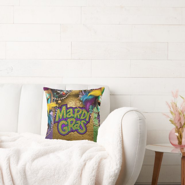 SlipperyJoe's Mardi Gras-Temed Graphics doubloons Kudde (Soffa)