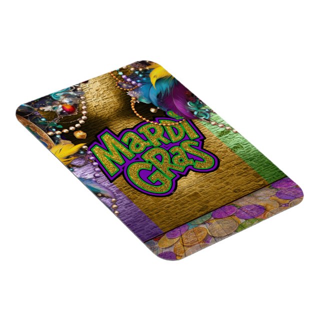 SlipperyJoe's Mardi Gras-Temed Graphics doubloons Magnet (Högersidan)