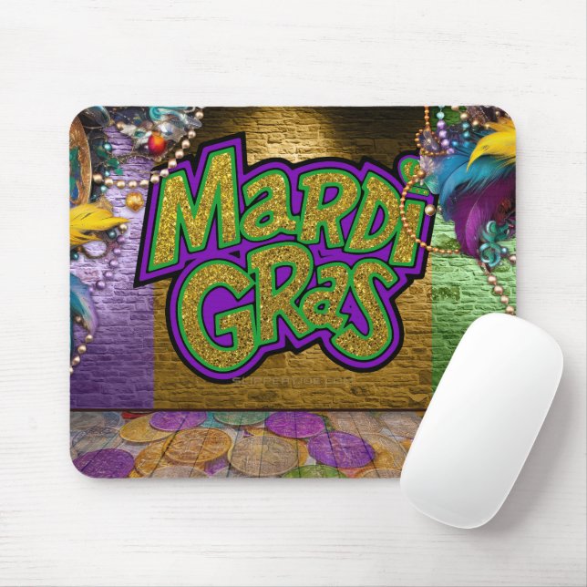 SlipperyJoe's Mardi Gras-Temed Graphics doubloons Musmatta (Med mus)