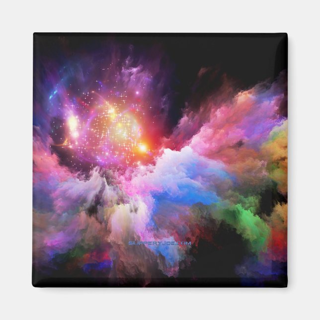 SlipperyJoe's molngrafik abstrakt vibrant surm Magnet (Framsidan)