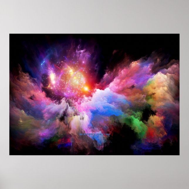 SlipperyJoe's molngrafik abstrakt vibrant surm Poster (Framsidan)