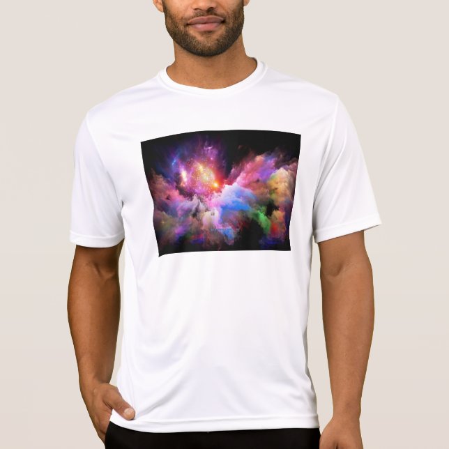 SlipperyJoe's molngrafik abstrakt vibrant surm T Shirt (Framsida)