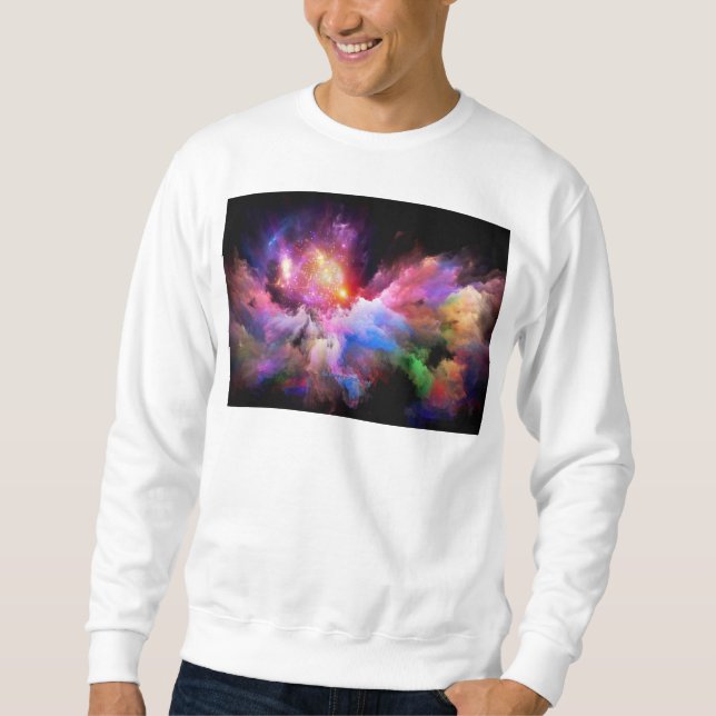 SlipperyJoe's molnkonst abstrakt livfull surreal d Lång Ärmad Tröja (Framsida)