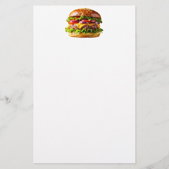 SlipperyJoe's mousserande staplade hamburgare thic Brevpapper (Framsida)