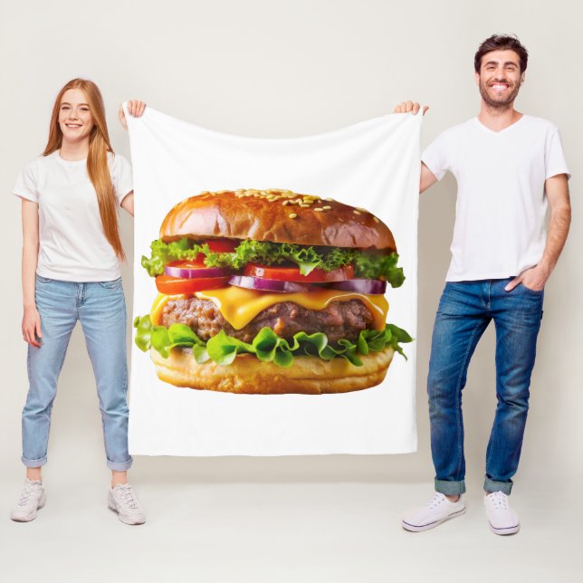 SlipperyJoe's mousserande staplade hamburgare thic Fleecefilt (På plats)