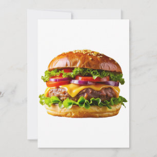 SlipperyJoe's mousserande staplade hamburgare thic Julkort