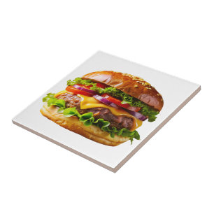 SlipperyJoe's mousserande staplade hamburgare thic Kakelplatta