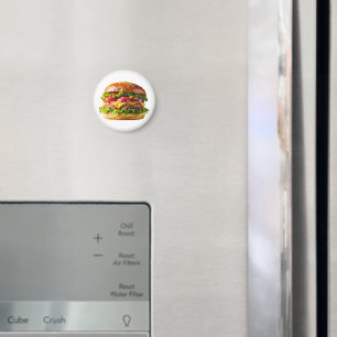 SlipperyJoe's mousserande staplade hamburgare thic Magnet