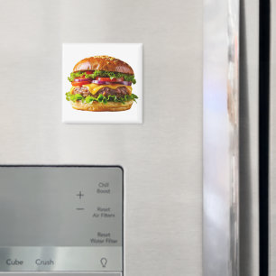 SlipperyJoe's mousserande staplade hamburgare thic Magnet