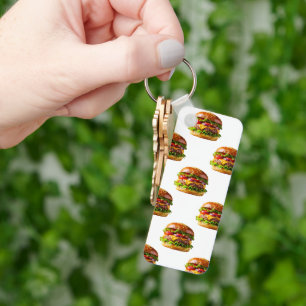 SlipperyJoe's mousserande staplade hamburgare thic Nyckelring