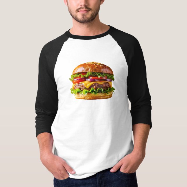 SlipperyJoe's mousserande staplade hamburgare thic T Shirt (Framsida)